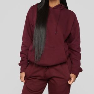 Burgundy hoodie from FASHION NOVA size XS